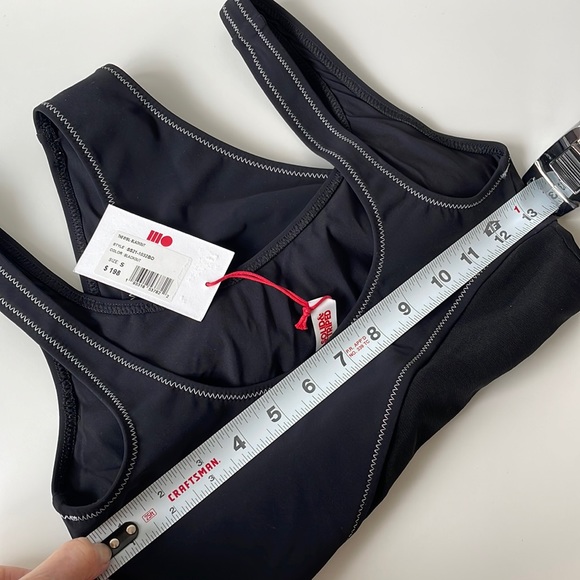 NWT (S) SOLID & STRIPED Sybil blackout UV protect professional swimsuit mesh mid - Picture 8 of 12